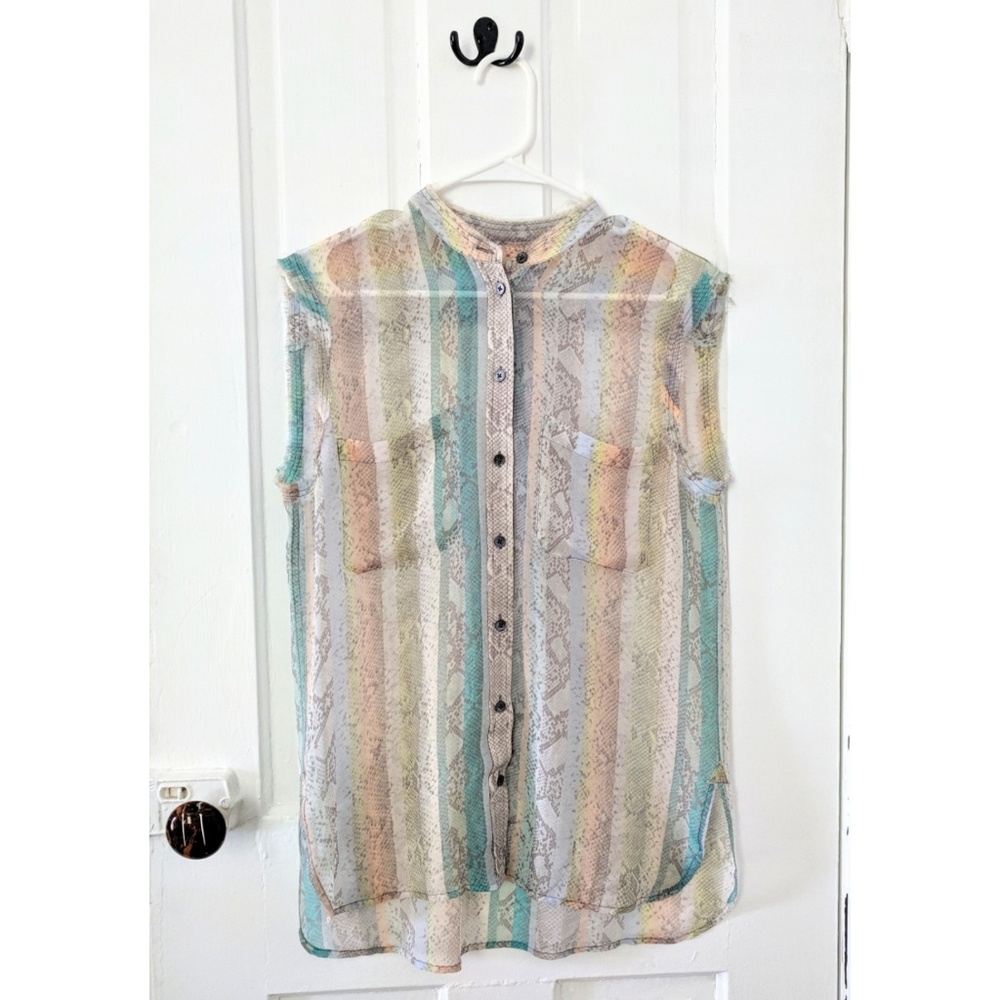 EQUIPMENT Sheer Button-up Top